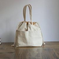 ราคา กระเป๋าผ้าใบรูปถัง Ins กระเป๋ากระเป๋าแบบรูดวินเทจเทรนด์เรียบง่ายสีทึบกระเป๋าถือแฟชั่น (19291846761)