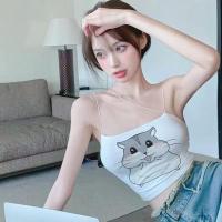 ราคา เสื้อกั๊กสั้น เสื้อสายเดี่ยวลายน้องตาหวาน เสื้อสายเดี่ยวครอปตาวิ้งๆ เสื้อครอปสายเดี่ยวเเฟชั่น (18850260561)