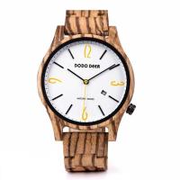 ราคา นาฬิกาข้อมือไม้ DODO DEER สำหรับผู้ชายสายรัดข้อมือผู้ชาย Montre Homme ปฏิทินหรูหราควอตซ์นาฬิกาข้อมือไม้แสดงวันที่เรียบง่าย (20362557554)