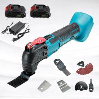 ราคา 18V Quick Release Oscillating Multitool เหล็กไฟฟ้าตัดและตัดแต่งเครื่อง Anti Vibration ความเร็ว Trimmer Renovator เลื่อยไฟฟ้า2 Pcs แบตเตอรี่18V Saw Blades ชุด (8175929262)