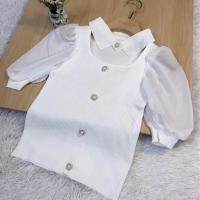 ราคา Chili Koko 7213 1 เสื้อครอปไหมพรม แขนตุ๊กตาสไตล์คุณหนู น่ารักมาก (19417354853)