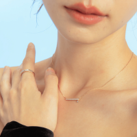 ราคา Gails NFK084 Diamond Bar Necklace สร้อยคอฝังเพชรแถว (14574053764)