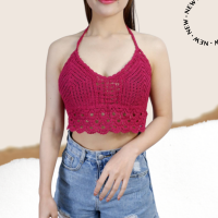 ราคา บิกินี่ เสื้อถักไหมพรม เสื้อสายเดี่ยว ผูกหลัง ผูกคอ เสื้อแฟชั่น ชุดไปทะเล พร้อมส่งจากไทย (6547438060)