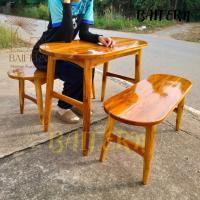 ราคา BF โต๊ะกินข้าวไม้สัก ทรงแคปซูล โต๊ะกินข้าววงรี ขนาด 100 50 สูง 70 ซม โต๊ะไม้สัก ทำสีเคลือบใส (21028344741)