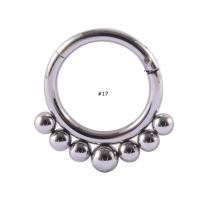 ราคา 1piece G23 Titanium Nose Hoop Rings Clicker Hinged Segment Helix Piercing Body Jewelry (10195445398)