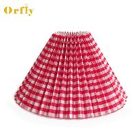 ราคา โคมไฟฝาครอบจีบโคมไฟ E27ที่คลุมหลอดไฟญี่ปุ่นผ้าสไตล์ตารางโคมเพดานตกแต่งข้างเตียงหลอดไฟโต๊ะทำงานบ้าน (9661354890)