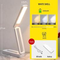 ราคา โคมไฟ LED ตั้งโต๊ะแบบพับได้พร้อมรีโมทควบคุมหรี่แสงได้โคมไฟ USB ชาร์จไฟได้สำหรับอ่านหนังสือสำนักงานข้างเตียงไฟกลางคืน (21170960560)