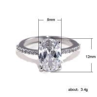 ราคา WXR RING Luxury Platinum Diamond Crystal Rings Women Fashion Jewelry 925 Silver Zircon Charm Wedding Rings (18112751039)
