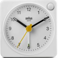 ราคา Braun Classic Travel Analogue Clock with Snooze and Light Compact Size Quiet Quartz Movement Crescendo Beep Alarm in White Model BC02XW One (16975595221)