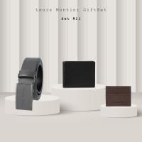 ราคา Giftset Louis Montini ชุดกิฟท์เซต กระเป๋าหนังแท้ เข็มขัดหนังแท้ เหมาะสำหรับของขวัญ กระเป๋าผู้ชาย VTLM (18309526404)