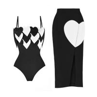 ราคา Color Block One Piece Swimsuit and Skirt for Women 2024 New Sling Swimwear Monokini Beach Bathing Suit Outfit Summer (20941863814)