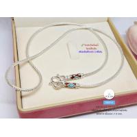 ราคา สร้อยคอเงินแท้สุโขทัย งานสุโขทัย ลายเปีย สร้อยหนัก 3 สลึงตัน งานลงยาสีหัวสร้อย ยาว 16 20 นิ้ว งานช่างทองสุโขทัย (18976412839)