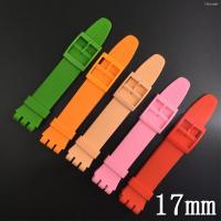 ราคา Watch strap accessories ทางเลือก swatch สายนาฬิกา Swatch อุปกรณ์เสริม สายนาฬิกาซิลิโคน สาย 17 ม 16 สี รองรับหนึ่งรุ่น (18221745334)