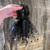 ราคา ผ้าชีฟองมัดผมลำไส้ใหญ่แบบยางรัดผมเชือกผูกโบว์ริบบิ้นพู่ลูกไม้ไข่มุกแบบเรียบง่ายสายรัดหัวยางยืดหยุ่นสำหรับผมโบว์อุปกรณ์แต่งผม (17799046583)