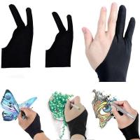 ราคา hang qiao shop Pro Two Finger Glove For Art Design Drawing Light Box Copy Tablet Pad (19804649420)