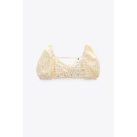 ราคา ZARA KISS Amoi ชุดสตรีสีเหลืองคอวีของผู้หญิง0881327 047 (20517593055)