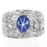 ราคา แหวนเงินแท้ 925 พลอยบลูสตาร์แซฟไฟร์ Blue Star sapphire น้ำหนัก 1 98 กะรัต สวยไฟดีค่ะ (14628102639)