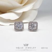 ราคา ต่างหูแป้น ฝังเพชรกลมล้อมคริสตัลละเอียด มี2ขนาด เหมาะใส่ติดหู ชุบทองแท้ ต่างหู ตุ้มหู เครื่องประดับ ER1109 ER1110 ValueJewelry (7627555894)