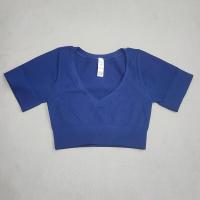 ราคา Nessaj เสื้อยืด Training Gym เสื้อฟิตเนสแขนสั้นสำหรับเล่นโยคะเชือกกระโดดเสื้อเอวลอยแบบเรียบง่าย (19416592517)