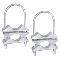 ราคา Double Antenna Mast Clamp V Jaw Bracket U Bolts Pipe Mounting Hardware 2 Sets for Yagi WiFi Antenna TV Antenna (16569748790)