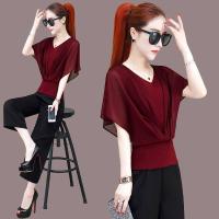 ราคา เสื้อชีฟองแขนปีกค้างคาวสำหรับผู้หญิงเสื้อยืดแขนสั้นผ้าบางคลุมหน้าท้องใหม่สำหรับฤดูร้อน (20362703344)