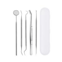 ราคา 5ชิ้นชุดกดสิวเครื่องมือที่มีกรณีสอบสวน Scaler กระจกคีมขูดฟันดูแลสุขอนามัยทำความสะอาด (20508659580)