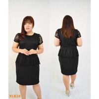 ราคา เดรสสาวอวบ Plus size ชุดทำงานสาวอวบ ชุดดำคนอ้วน ชุดดำสาวอวบ (19674511016)