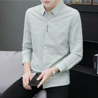 ราคา เสื้อเชิ้ตผู้ชาย2022ฤดูใบไม้ผลิและฤดูร้อนใหม่แขนยาวเยาวชนเทรนด์เสื้อเชิ้ตผู้ชายเกาหลีลายเสื้อบอททอม (15928244211)