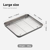 ราคา Free style COD ถาดพร้อมตะแกรง 304สแตนเลส ถาด ถาดอบ ตะแกรง ถาดใส่อาหาร ถาดสี่เหลี่ยม ถาดพักขนม ถาดรองน้ำมัน (20688041796)