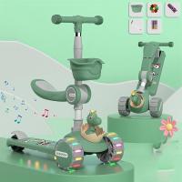 ราคา Bestmix COD สกุดเตอร์เด็ก สกู๊ตเตอร์ พับ ดนตรี วงล้อแฟลช ล้อมี ขาไถ ปรับนั่งได้ยืนได้ Scooter ของเล่นเด็ก 2 6 ขวบ (21143581904)