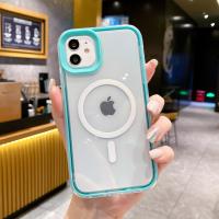 ราคา Unicorn iPhone 15promax 3 in 1 transparent magnetic Macaron color phone case suitable for 15 14 13 12 11 Pro Max Mini XS XR X 8 7 6 6S Plus SE 2020 Shockproof Soft Phone Case Square Border Fashion Pho