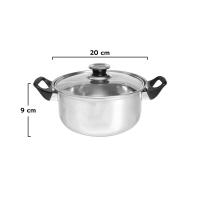 ราคา หม้อ 2 หู พร้อมฝา มีให้เลือก 4 ขนาด 18 20 22 24 cm เครื่องครัว หม้อ สแตนเลส หม้อต้ม มีหู (9529189507)