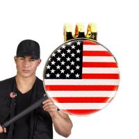ราคา Ball Marker Hat Clip 25mm Magnetic Zinc Alloy Golf Hat Clip American Flag Design Durable Ball Marker Portable Golf Ball Marker for Men Women Golfers value (20457960461)
