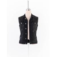 ราคา cps เสื้อแจ็คเก็ตยีนส์แขนกุดสีดำ กระดุมหน้า Preloved (20690135828)