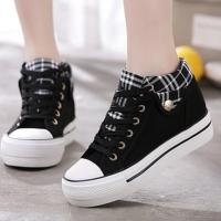 ราคา QZY Department Store ผู้หญิงรองเท้าลำลองแบนแพลตฟอร์ม Wedges ผู้หญิงผ้าใบ Lace Up รองเท้าผ้าใบซ่อนส้นฤดูใบไม้ผลิฤดูใบไม้ร่วง Denim Zapatos (16929877892)