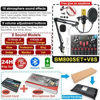 ราคา BM800 Mic Microphone Set Professional Condenser V8 Sound Card Recording Studio For Radio Live Broadcasting (16486567872)