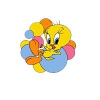 ราคา ตัวรีดติดเสื้อการ์ตูนTweety นกเหลือง F 110 สติกเกอร์รีดติดเสื้อ (17221778161)