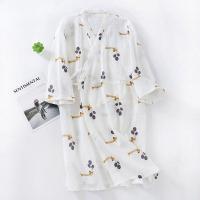 ราคา ชุดนอนชุดกิโมโนญี่ปุ่น ผ้าคอตตอนแท้ของผู้หญิงฤดูใบไม้ผลิและฤดูใบไม้ร่วงลูกไม้บาง ๆ เสื้อคลุมอาบน้ำขนาดใหญ่ชุดนึ่งชุดนอน (20970021047)