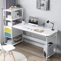 ราคา โต๊ะ โต๊ะทำงาน โต๊ะทำงานไม้ โต๊ะคอมพิวเตอร์ โต๊ะไม้ โต๊ะเขียนหนังสือ โต๊ะมีลิ้นชัก ขาเหล็ก โต๊ะทำงาน ชั้นวางหนังสือ 4 ชั้นdesk พ่นสีกันสนิม ประกอบง่าย (21277069059)