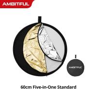 ราคา AMBITFUL 5in1 Reflector Board 60CM 80CM 110CM 80x120CM Silver White Gold Portable Collapsible Light Round Photography Reflector Board for Studio (15601015068)