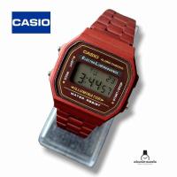 ราคา นาฬิกาข้อมือ นาฬิกาแฟชั่น CASIO สายเลสสีแดงเข้ม ไม่ได้ลอกกันลายหน้าจอออก (19554828980)