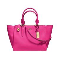 ราคา กระเป๋าถือ COACH แท้ ใบใหญ่ หนังแท้ หนังฟอกแบบกันรอยขีดข่วน ช่องเยอะ มีสายยาว COACH 33995 CROSBY COLORBLOCK CARRYALL LEATHER BAG Pink Ruby (21343842144)