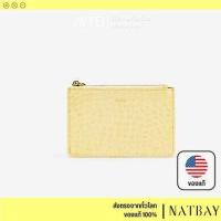 ราคา กระเป๋าใส่บัตร รุ่นมีซิป Quinn สีเหลืองอ่อนลายจระเข้ (16008146182)