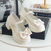 ราคา milkmeshoes รองเท้าผู้หญิง รีวิวรองเท้า รองเท้าแฟชั่น รองเท้า mary jane งานเสริมส้นสูง 3 5 นิ้ว แต่งโบว์น่ารัก หนังนิ่มมาก W25 (21332158101)