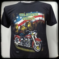 ราคา เสื้อยืดคอกลมสีดำลายหมาป่า 3D Harley Cotton แขนสั้น (20403546262)