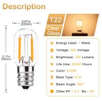 ราคา E12 E14กระจกฝ้าหลอดไฟเอดิสัน LED ไส้หลอดไฟ LED ตู้เย็นขนาดเล็ก T22 1W หรี่แสงได้โคมไฟเกลือวินเทจหลอดไฟกลางคืนแสงสีขาวนวล แสงกลางวัน เย็นสีขาว10วัตต์ (18961663931)
