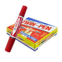 ราคา Horse ปากกาเคมี ปากกา Permanent 2 หัว ตราม้า หมึกสีดำ แดง น้ำเงิน แพ็ค 12 ด้าม (18343579479)