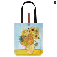 ราคา Gwuqu ถุงช้อปปิ้งนำมาใช้ใหม่ภาพวาดสีน้ำมันโพลีเอสเตอร์กระเป๋าโท้ทพิมพ์ลาย Van Gogh สำหรับร้านขายของชำกระเป๋าสะพายไหล่ถุงเก็บของในบ้าน (19791883370)