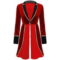 ราคา Halloween Women Adult Circus Ringmaster Costume Velvet Long Sleeve Blazer Coat Christmas Carnival Cosplay Festival Rave Outfit (19810654700)