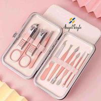 ราคา Angel Style ชุดตัดแต่งเล็บและทำความสะอาดใบหน้า มี 2 ขนาดให้เลือก ชุดกรรไกรตัดเล็บ ชุดกรรไกรตัดเล็บ10 18ชิ้น ทำเล็บมือ เล็บเท้า ดูแลผิวหน้า (11268140881)